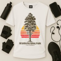 Sequoia National Park Retro Tree Minimalist Graphic Cooling Performance Crew T-Shirt