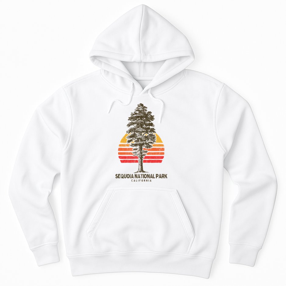 Sequoia National Park Retro Tree Minimalist Graphic Hoodie
