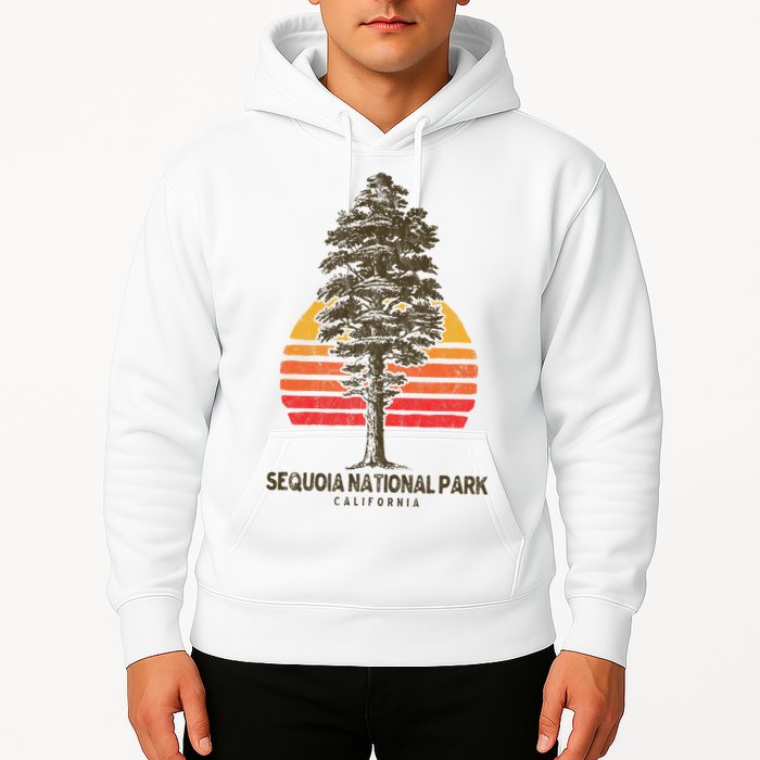 Sequoia National Park Retro Tree Minimalist Graphic Hoodie
