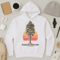 Sequoia National Park Retro Tree Minimalist Graphic Hoodie