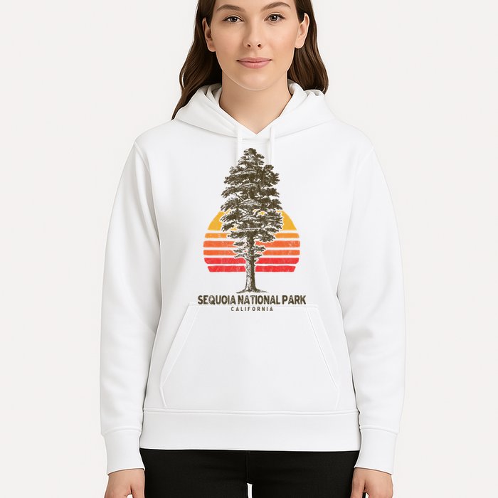 Sequoia National Park Retro Tree Minimalist Graphic Hoodie