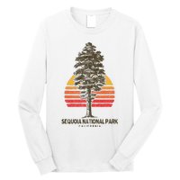 Sequoia National Park Retro Tree Minimalist Graphic Long Sleeve Shirt