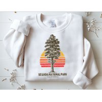 Sequoia National Park Retro Tree Minimalist Graphic Sweatshirt