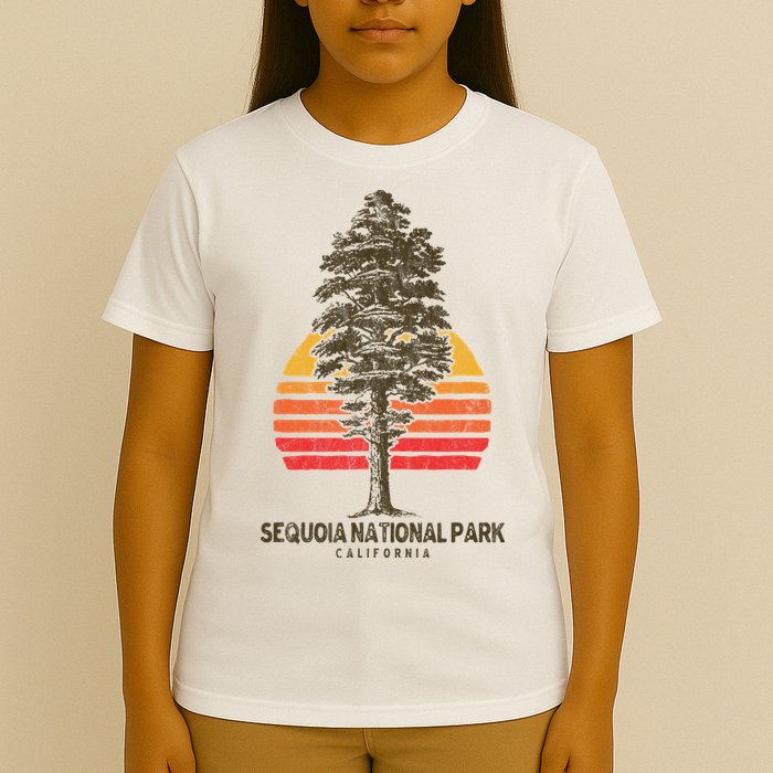 Sequoia National Park Retro Tree Minimalist Graphic T-Shirt