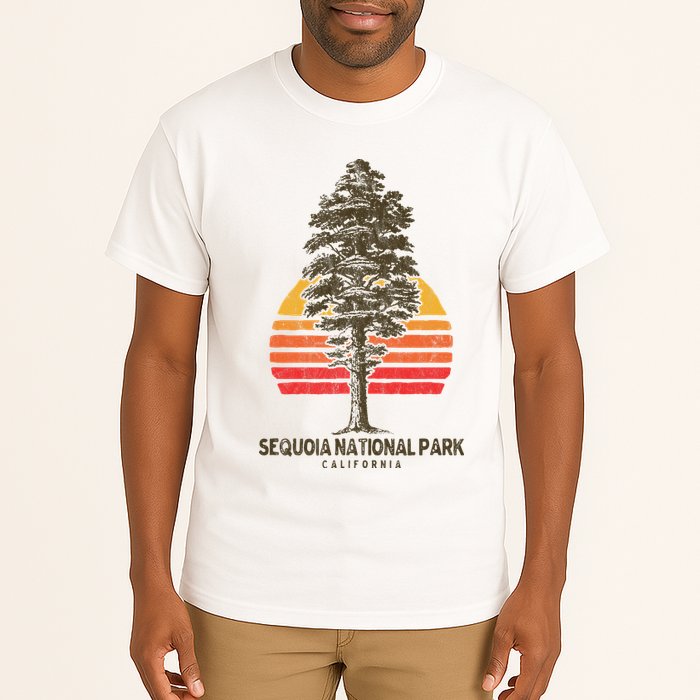 Sequoia National Park Retro Tree Minimalist Graphic Tall T-Shirt