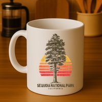 Sequoia National Park Retro Tree Minimalist Graphic Mug