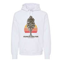 Sequoia National Park Retro Tree Minimalist Graphic Premium Hoodie