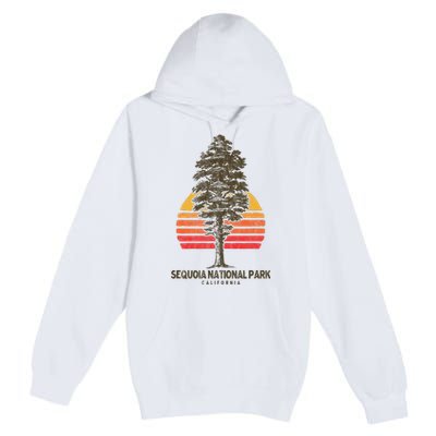 Sequoia National Park Retro Tree Minimalist Graphic Premium Pullover Hoodie