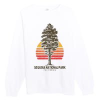 Sequoia National Park Retro Tree Minimalist Graphic Premium Crewneck Sweatshirt