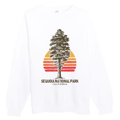 Sequoia National Park Retro Tree Minimalist Graphic Premium Crewneck Sweatshirt