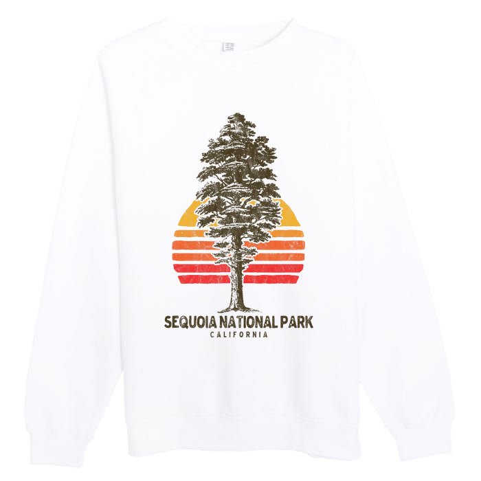 Sequoia National Park Retro Tree Minimalist Graphic Premium Crewneck Sweatshirt