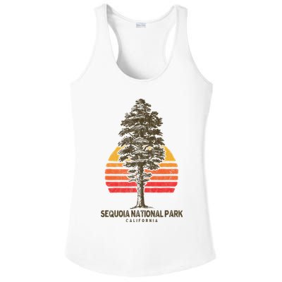 Sequoia National Park Retro Tree Minimalist Graphic Ladies PosiCharge Competitor Racerback Tank
