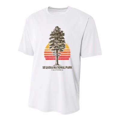 Sequoia National Park Retro Tree Minimalist Graphic Youth Performance Sprint T-Shirt
