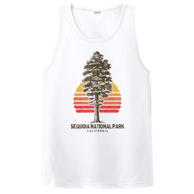 Sequoia National Park Retro Tree Minimalist Graphic PosiCharge Competitor Tank