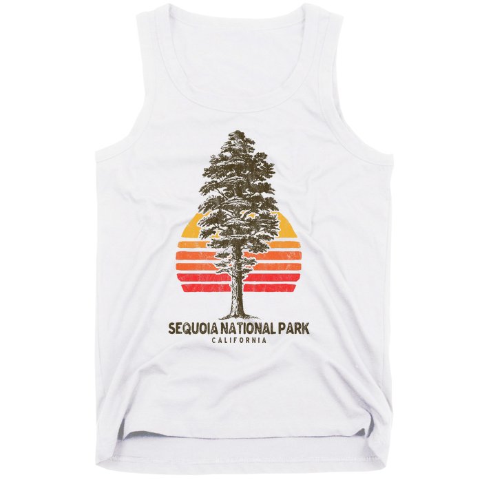 Sequoia National Park Retro Tree Minimalist Graphic Tank Top