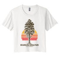 Sequoia National Park Retro Tree Minimalist Graphic Crop Top