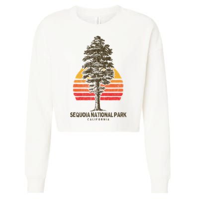 Sequoia National Park Retro Tree Minimalist Graphic Cropped Pullover Crew