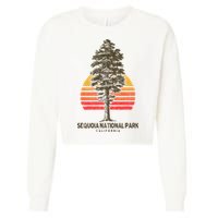 Sequoia National Park Retro Tree Minimalist Graphic Cropped Pullover Crew
