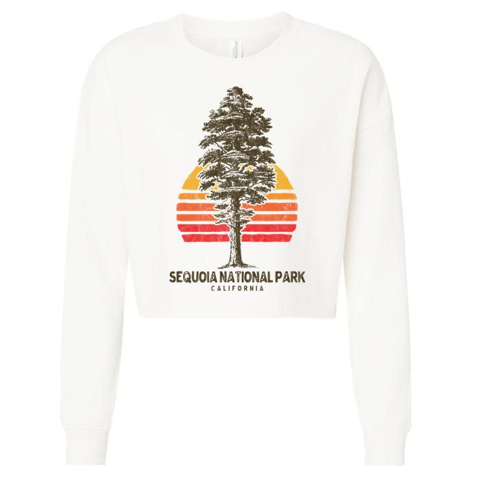 Sequoia National Park Retro Tree Minimalist Graphic Cropped Pullover Crew