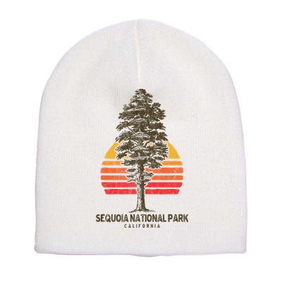 Sequoia National Park Retro Tree Minimalist Graphic Short Acrylic Beanie