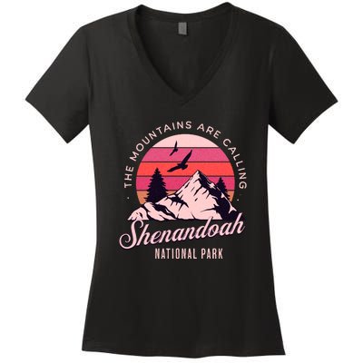 Shenandoah National Park Camping Hiking Family Vacation Women's V-Neck T-Shirt