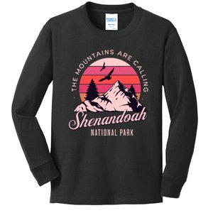 Shenandoah National Park Camping Hiking Family Vacation Kids Long Sleeve Shirt