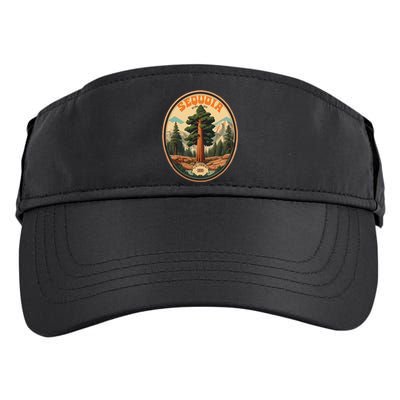 Sequoia National Park Tree Illustration Hiking Retro Badge Adult Drive Performance Visor