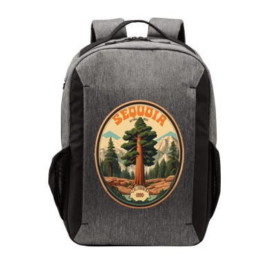 Sequoia National Park Tree Illustration Hiking Retro Badge Vector Backpack