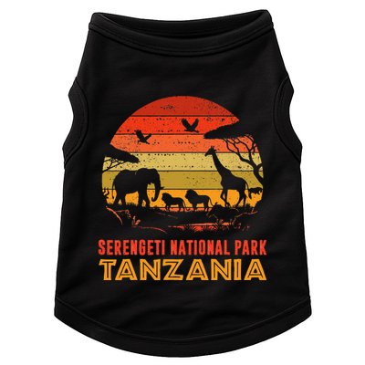 Serengeti National Park Tanzania Safari Animals Retro Doggie Tank