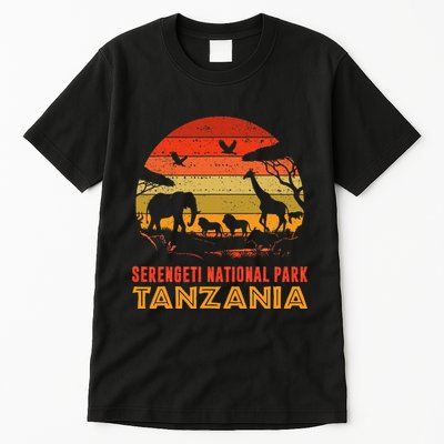 Serengeti National Park Tanzania Safari Animals Retro Tall T-Shirt