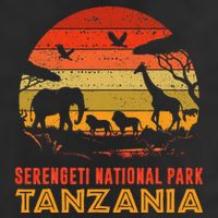 Serengeti National Park Tanzania Safari Animals Retro Beanie