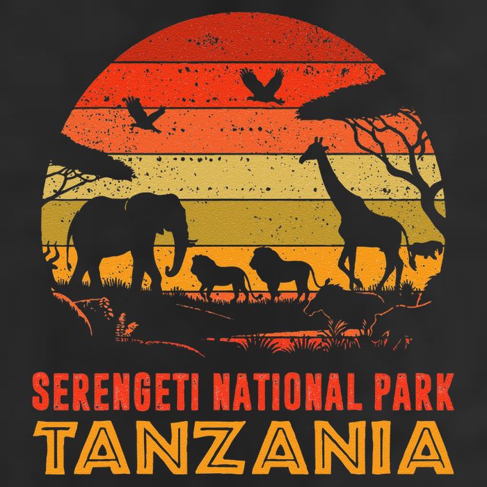 Serengeti National Park Tanzania Safari Animals Retro Beanie