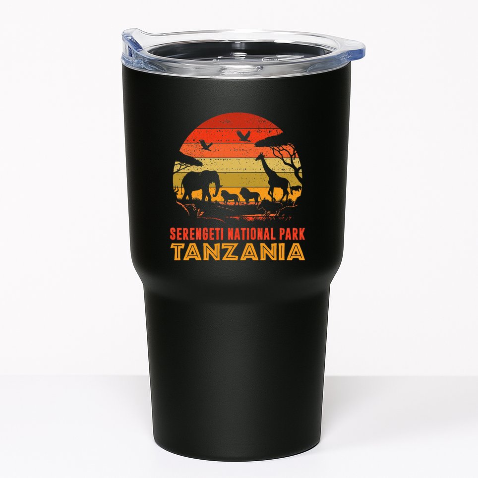 Serengeti National Park Tanzania Safari Animals Retro Tumbler