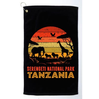 Serengeti National Park Tanzania Safari Animals Retro Golf Towel