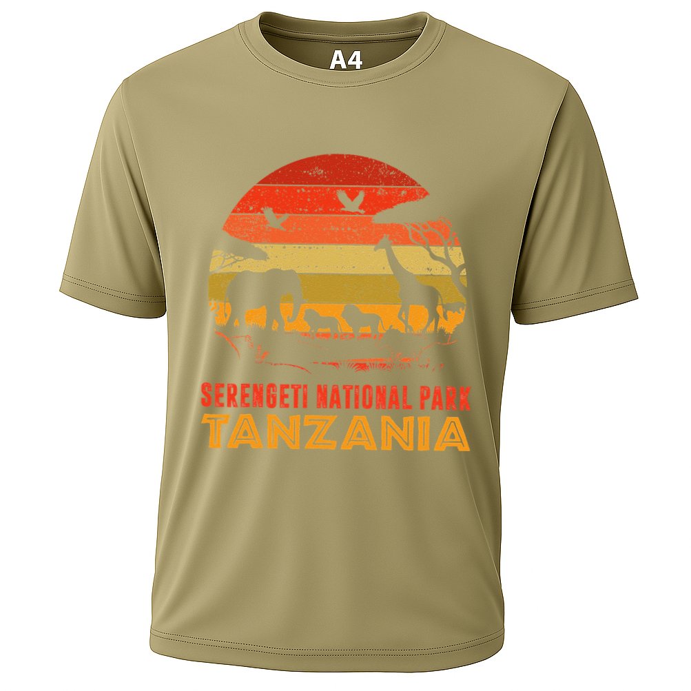 Serengeti National Park Tanzania Safari Animals Retro Cooling Performance Crew T-Shirt