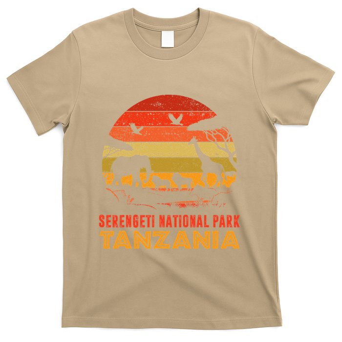 Serengeti National Park Tanzania Safari Animals Retro T-Shirt