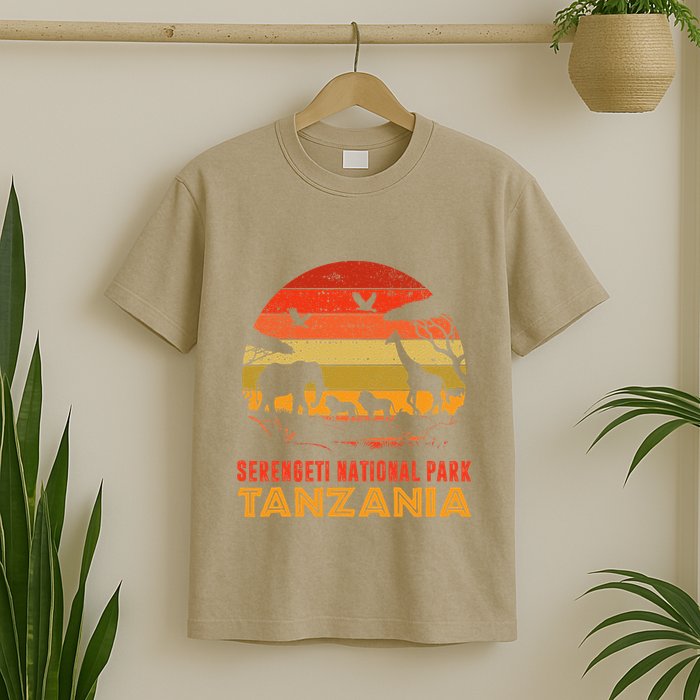 Serengeti National Park Tanzania Safari Animals Retro T-Shirt