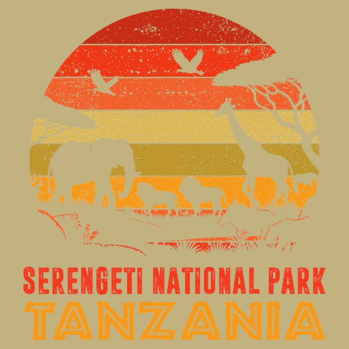 Serengeti National Park Tanzania Safari Animals Retro T-Shirt