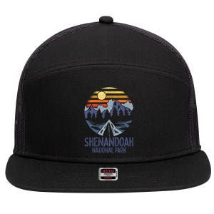 Shenandoah National Park Virginia - Blue Ridge Mountains 7 Panel Mesh Trucker Snapback Hat