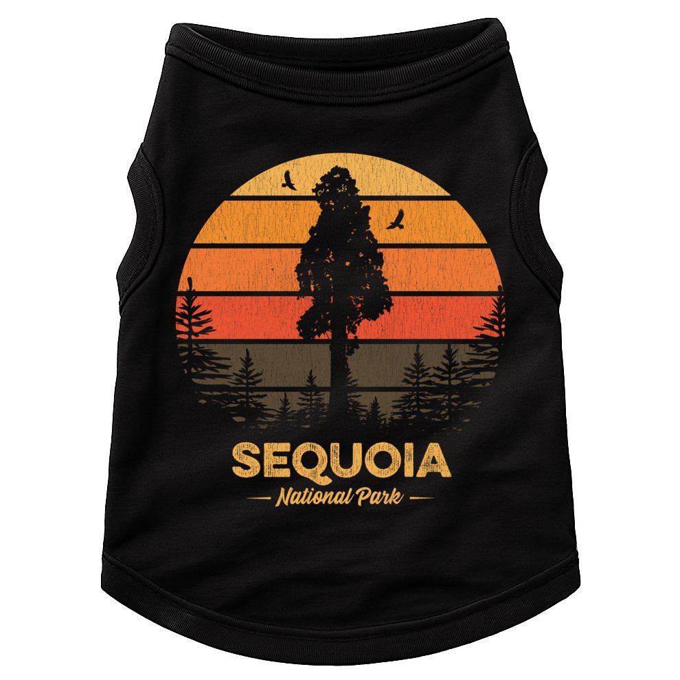 Sequoia National Park Gift Retro Vintage Souvenir Gift Doggie Tank