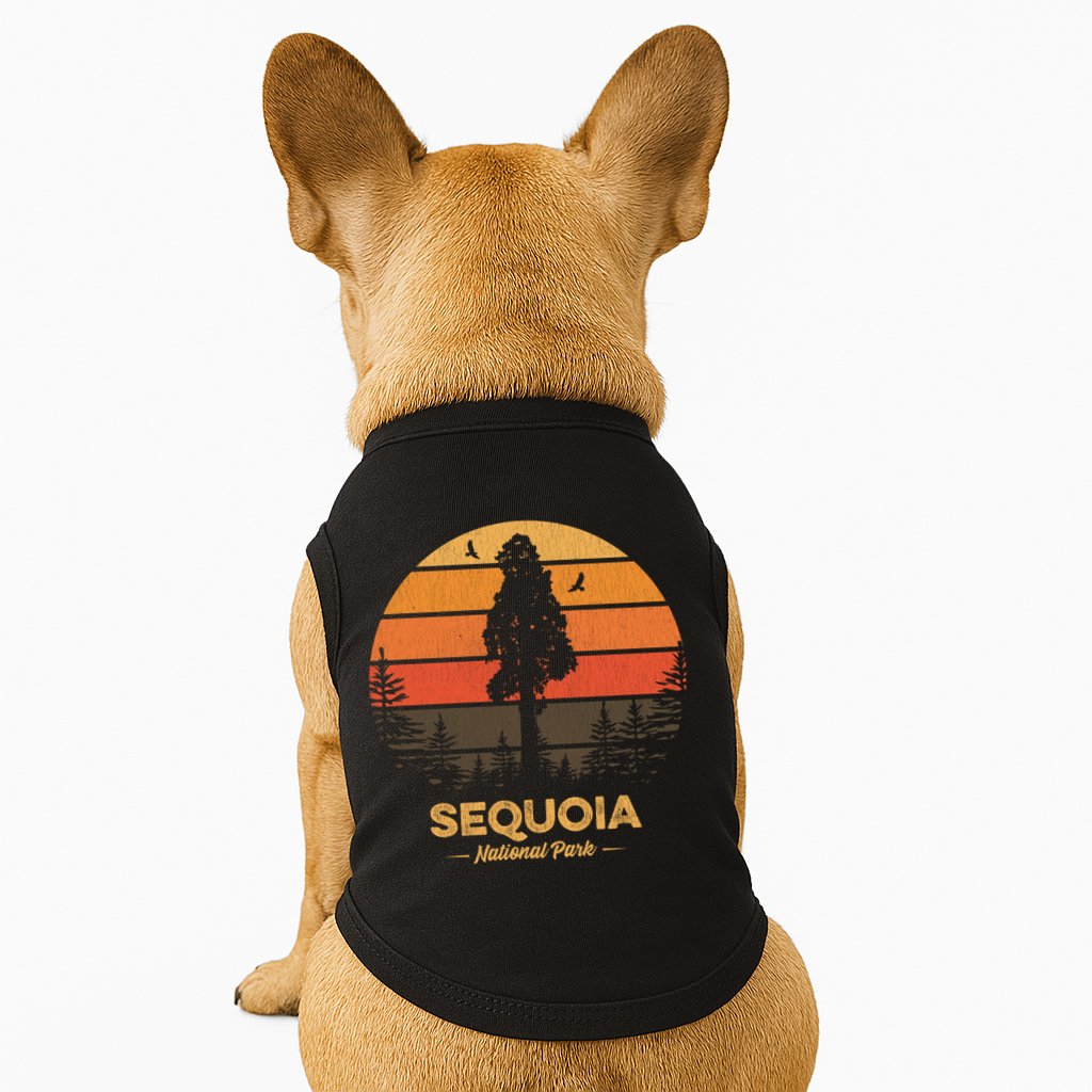 Sequoia National Park Gift Retro Vintage Souvenir Gift Doggie Tank