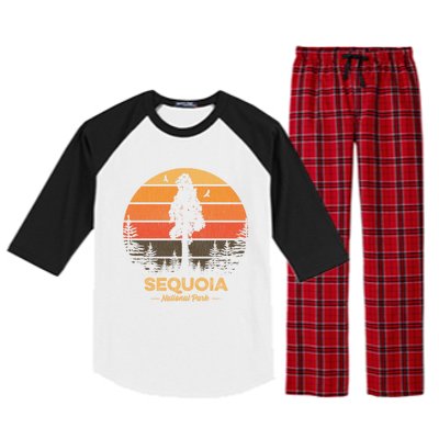 Sequoia National Park Gift Retro Vintage Souvenir Gift Raglan Sleeve Pajama Set