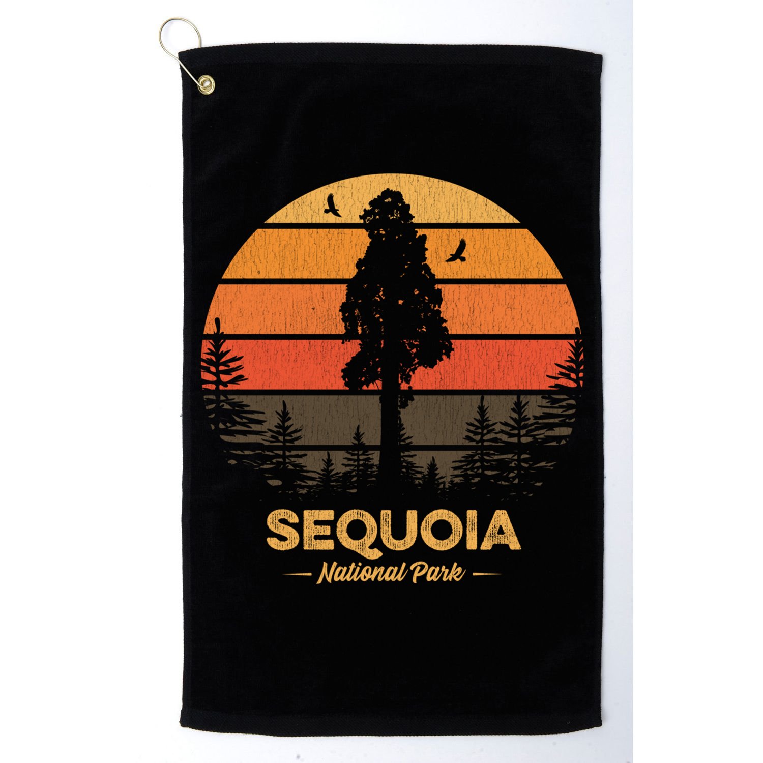 Sequoia National Park Gift Retro Vintage Souvenir Gift Golf Towel