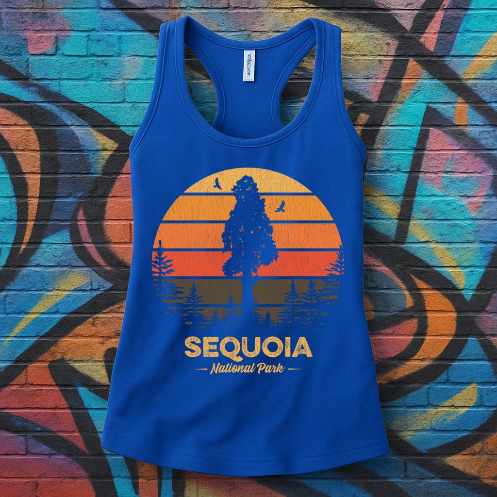 Sequoia National Park Gift Retro Vintage Souvenir Gift Womens Tank Top