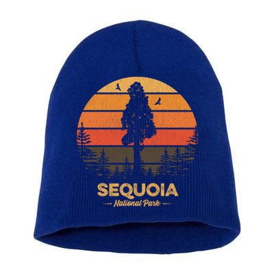Sequoia National Park Gift Retro Vintage Souvenir Gift Short Acrylic Beanie
