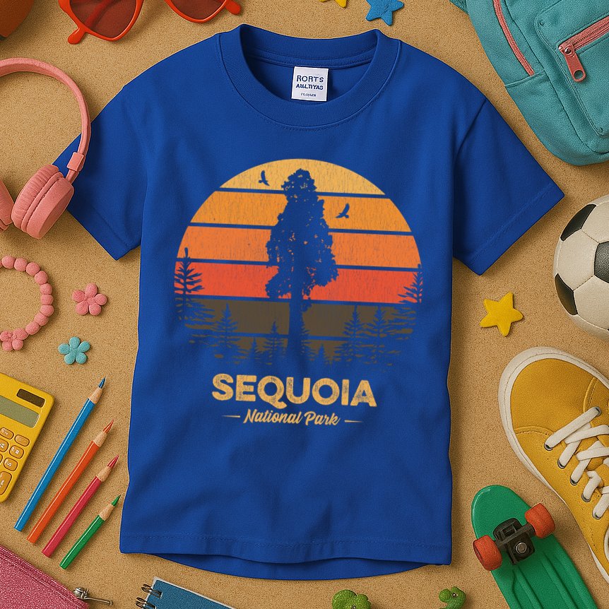 Sequoia National Park Gift Retro Vintage Souvenir Gift Kids T-Shirt