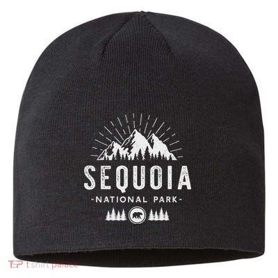 Sequoia National Park Retro Hiking Vacation Gift Sustainable Beanie