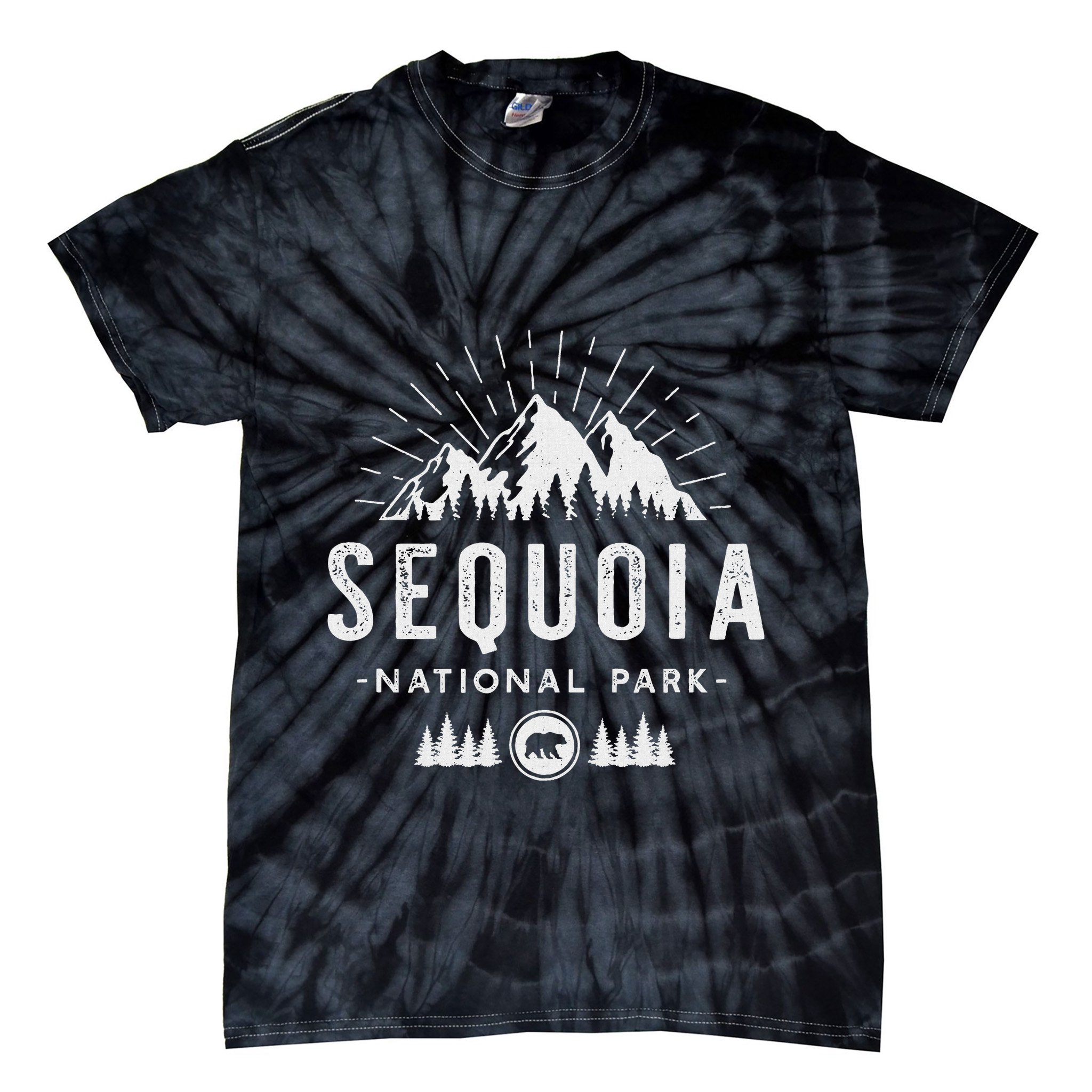 Sequoia National Park Retro Hiking Vacation Gift Tie-Dye T-Shirt