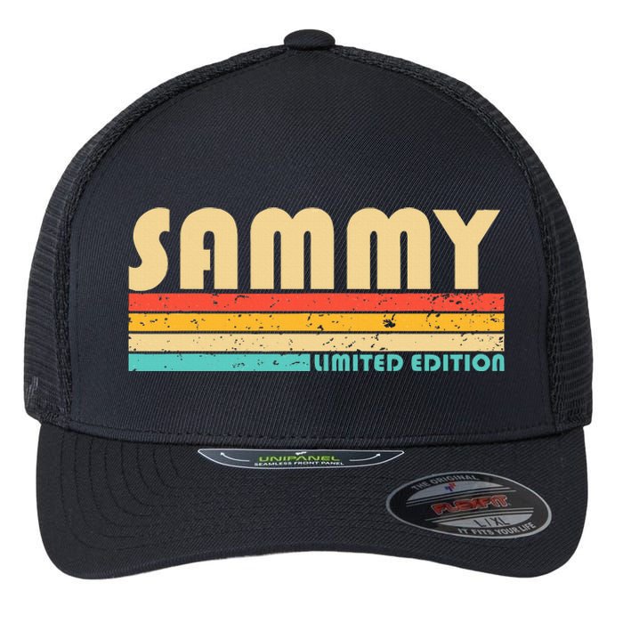 Sammy Name Personalized Funny Retro Vintage Birthday Flexfit Unipanel Trucker Cap