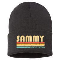 Sammy Name Personalized Funny Retro Vintage Birthday Sustainable Knit Beanie